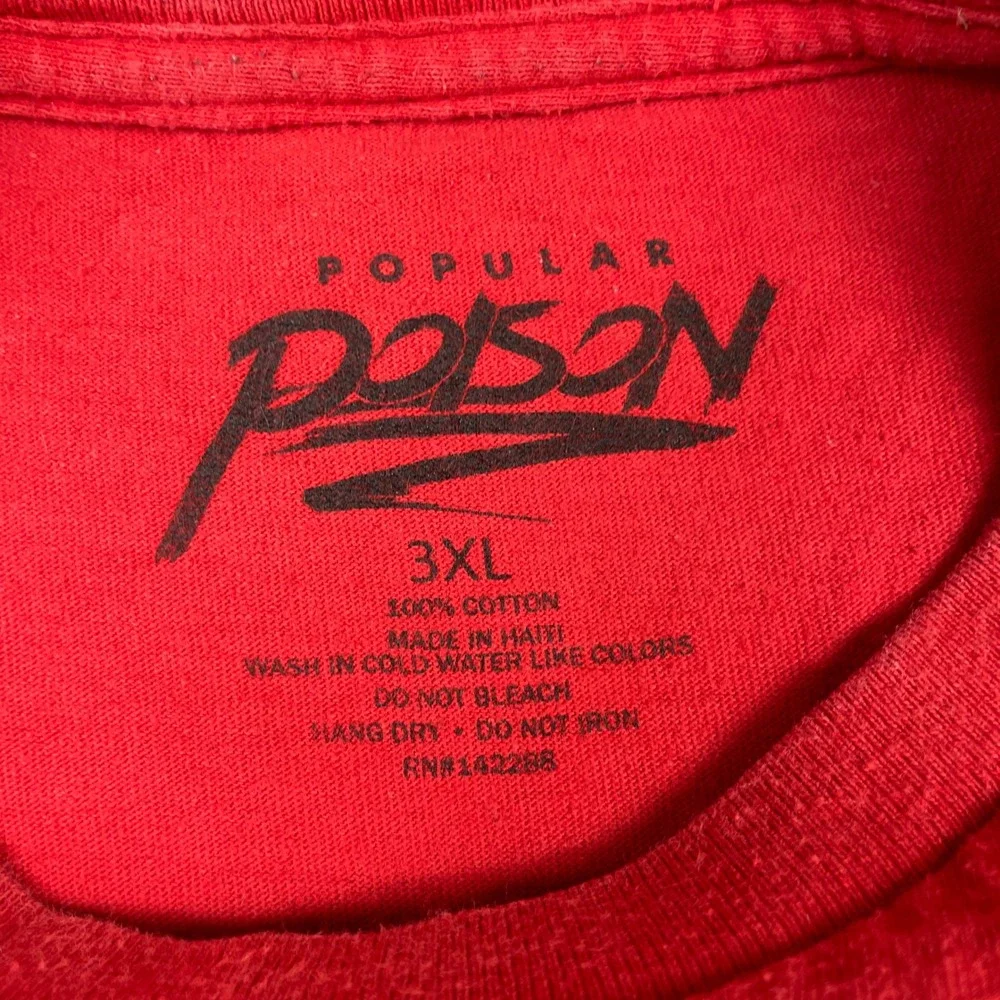 King Life Lion Popular‎ Poison Graphic T-Shirt Mens 3XL Red Cotton Streetwear
